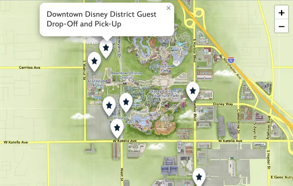 Disneyland Resort Downtown Disney District Guest Drop-off and Pick-Up